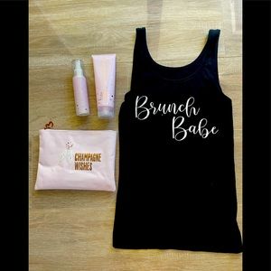 Champagne Wishes Birthday Gift Set Womans Large Black Pink Fragrance Shave Cream